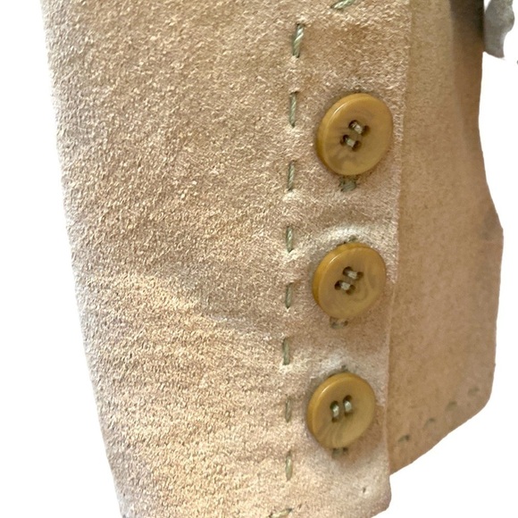 New Frontier sage green 💯 suede jacket/ blazer. Floral lining. Size 10. NWOT. - Picture 6 of 12